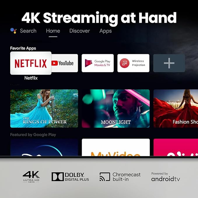 BenQ V5010i 4K HDR RGB Laser TV Projector for Movies & Gaming | 2500lm | 95% BT.2020 | Android TV with Netflix | 40W Speaker | Auto 2D Keystone & Screen Fit | HDMI2.1 | ALLM