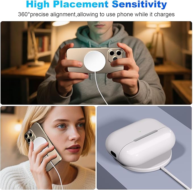 Magnetic Wireless Charger iPhone,Wireless Mag Safe Charger Magnetics Charger Pad USB C Charging Block and 10FT Mag-Safe Magnetic Chargers for iPhone 17 Pro Max/17 Air/16/15/14 Pro,AirPods Pro 3