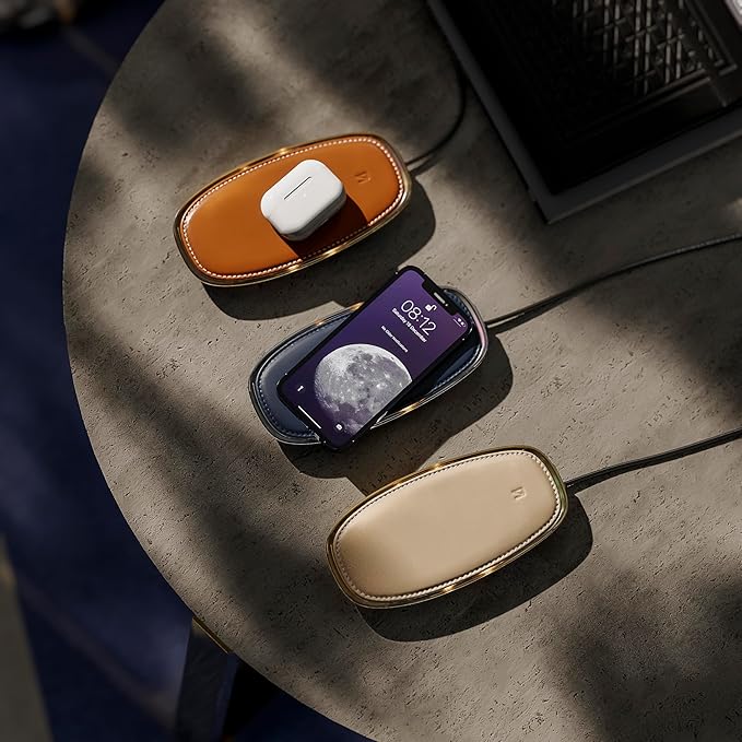 Lunar Artefacts Wireless Charger Solar Midnight Blue Plated Brass