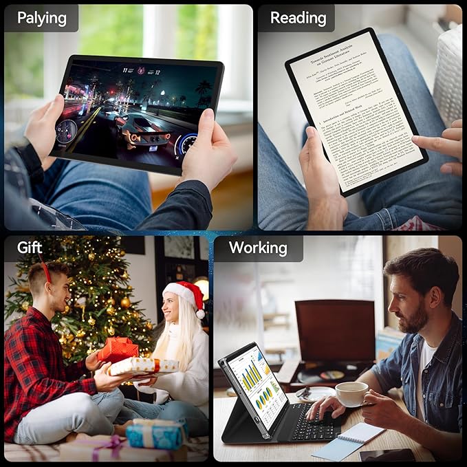 Android 14 Tablet 2025 Latest 11 Inch Tablets, 128GB+16(8+8 Expand)GB/512GB Expandable, Dual 4G Cellular with Octa-Core Processor, 2 in 1 Tablet with Keyboard, 21MP Camera/8000mAh Battery/GPS/5G WiFi