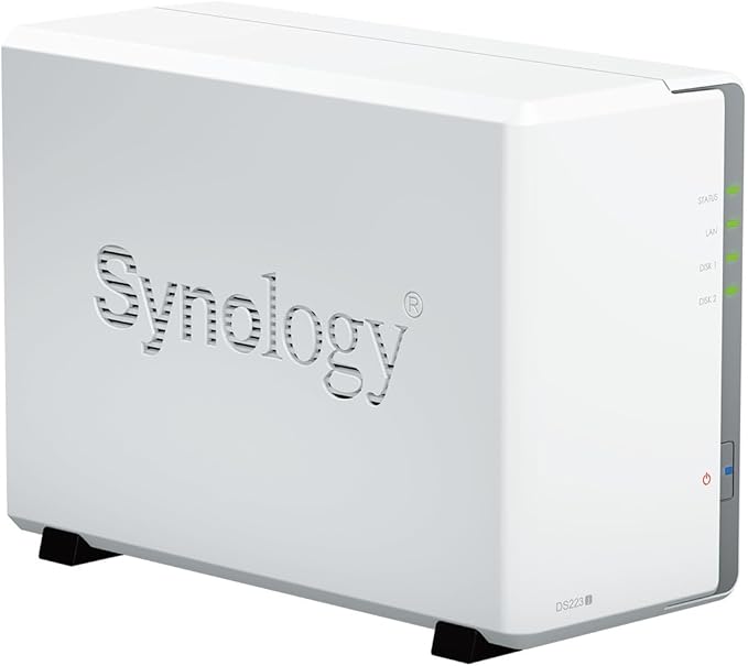 Synology DS223j 2-Bay Diskstation NAS (Realtek RTD1619B 4-Core 1.7 GHz 1GB DDR4 Ram 1xRJ-45 1GbE LAN-Port) 8TB Bundle with 2X 4TB WD Red Plus
