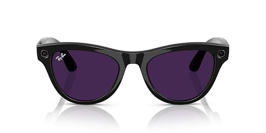 Ray-Ban Meta (Gen 1), Skyler, Shiny Caramel | Smart AI Glasses for Men, Women-12 MP Camera, Open-Ear Speakers for Audio, Video Recording and Bluetooth-Transitions® Amethyst Lenses-Wearable Technology