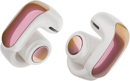 Bose Ultra Open Earbuds - Bluetooth Open Ear Earbuds with OpenAudio for Awareness, Clip-On Design for Comfort, Water Resistant, Up to 48 Hrs of Playtime, Sunset Iridescent - Limited Edition Color