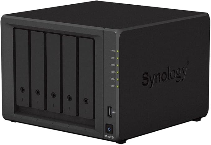 Synology DS1522+ 5-Bay DiskStation NAS (AMD Ryzen R1600 8GB Ram 4xRJ-45 1GbE LAN-Port) 5-Bay 20TB Bundle with 5x 4TB Seagate IronWolf