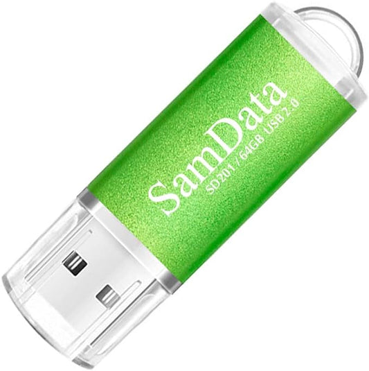 1 Pack 64GB USB Flash Drives USB 2.0 Thumb Drives Memory Stick Jump Drive Zip Drive, Green