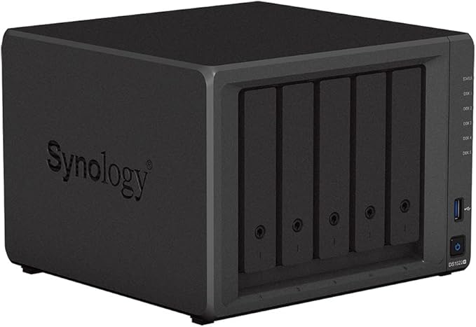 Synology DS1522+ 5-Bay DiskStation NAS (AMD Ryzen R1600 8GB Ram 4xRJ-45 1GbE LAN-Port) 5-Bay 60TB Bundle with 5X 12TB Seagate IronWolf
