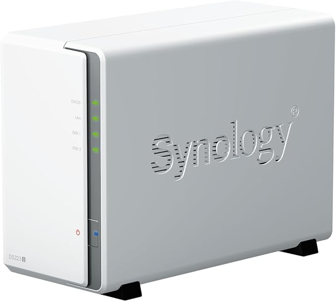 Synology DS223j 2-Bay Diskstation NAS (Realtek RTD1619B 4-Core 1.7 GHz 1GB DDR4 Ram 1xRJ-45 1GbE LAN-Port) 8TB Bundle with 2X 4TB WD Red Plus