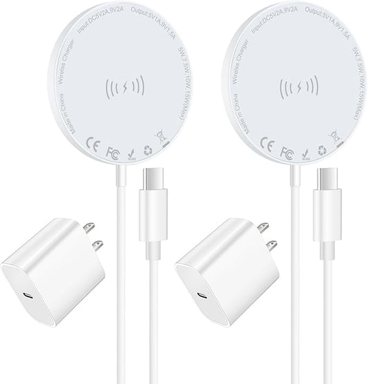 Magnetic Wireless Charger 2Pack 6FT Mag-Safe Charger iPhone Wireless Charger Pad with USB C Charger Plug for iPhone 17 16 15 14 13 12 11 Pro Max/iPhone 16 15 14 Plus/AirPods 2 3 4/AirPods Pro 2 3