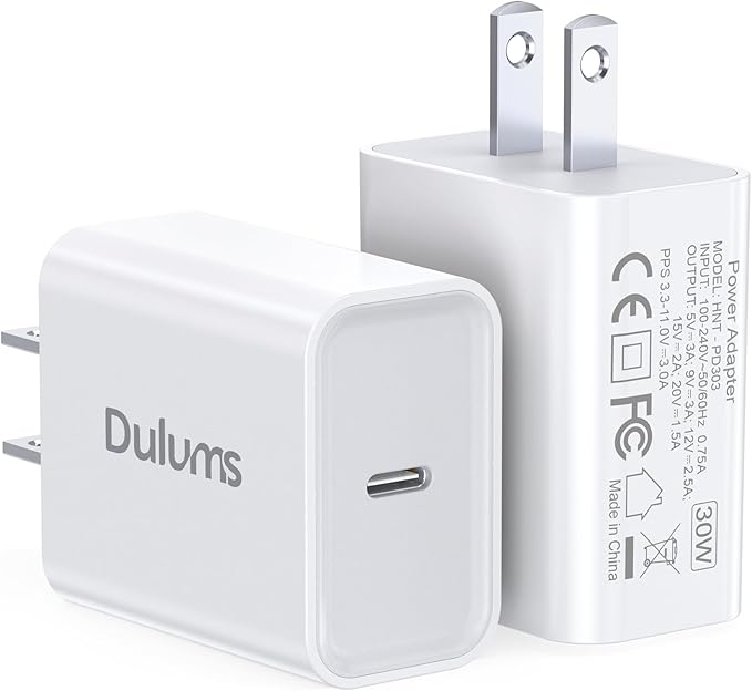 30W USB C Charger, 2 Pack Wall Fast Charger Block Power Adapter Charging Cube Compatible with iPhone 16/Pro/Pro Max/Plus17/16/15/14/13/12, iPad Air, AirPods 4/3/2/Pro, Apple Watch 10/Ultra 2, Galaxy