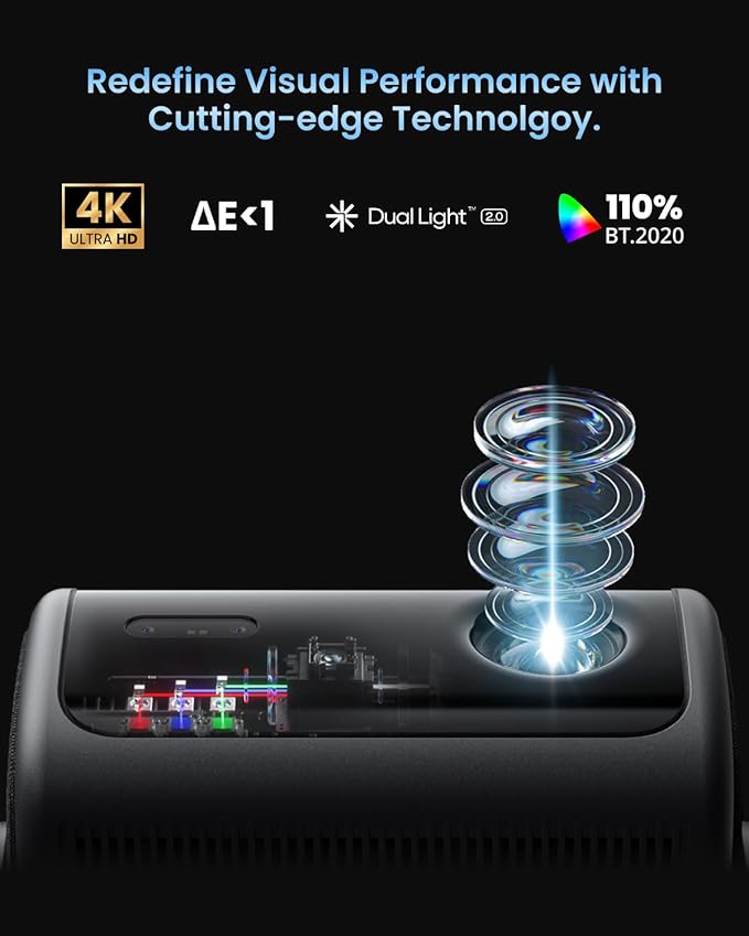 Dangbei MP1 MAX Triple Laser Projector 4K - 3100 ISO Lumens, 110% BT.2020, Google TV with Netflix Officially, 300'' Display, 2x12W Dolby Audio DTS:X, HDR10+, Blu-ray 3D