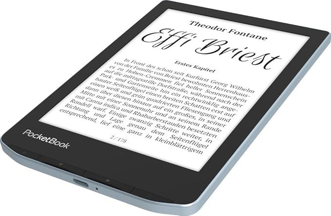 PocketBook Verse E-Readers | Eye-Friendly 6'' E-Ink Carta™ HD Touchscreen | Adjustable SMARTlight | Up to 1 Month of Battery Life | WiFi & Memory Card Slot | E-Book Reader in Misty Grey