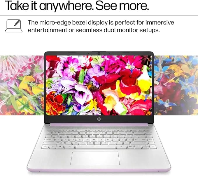 HP Ultrabook, Intel CPU, 16GB RAM, 1.6TB Storage (128GB OnBoard w/ 512GB Portable Drive + 1TB OneDrive), Up to 12 Hours Battery Life, Windows 11 Pro, Honey Lavender, w/WOWPC 3-in-1 Bundle