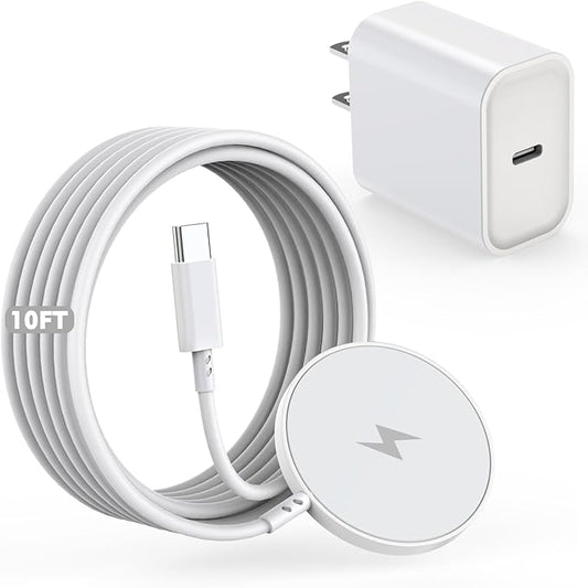 [Apple MFi Certified]Magnetic Wireless Charger for iPhone 17 16 15,10FT Fast Mag Safe Wireless Charging Pad with 20W USBC Charging Block for iPhone 17/Air/16 Pro Max/16 Pro/15/14/13/12,AirPods 3/Pro 2