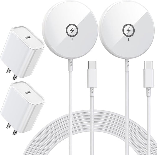 iPhone Magnetic Charger,[Apple MFi Certified]6FT 2Pack Apple Wireless Charger Pad 15W Mag Safe Fast Charging iPhone Flat for iPhoneAir/17 Pro Max/16 Pro Max/15Pro/14/13/12 Series,AirPods3/2/Pro3/Pro 2