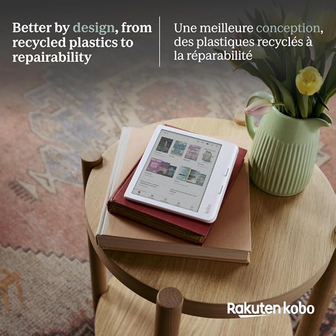 Kobo Libra Colour | eReader | 7” Glare-Free Colour E Ink Kaleido™ 3 Display | Dark Mode Option | Audiobooks | Waterproof | White