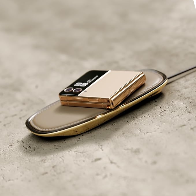 Lunar Artefacts Wireless Charger Solar Sahara Sand Plated Brass