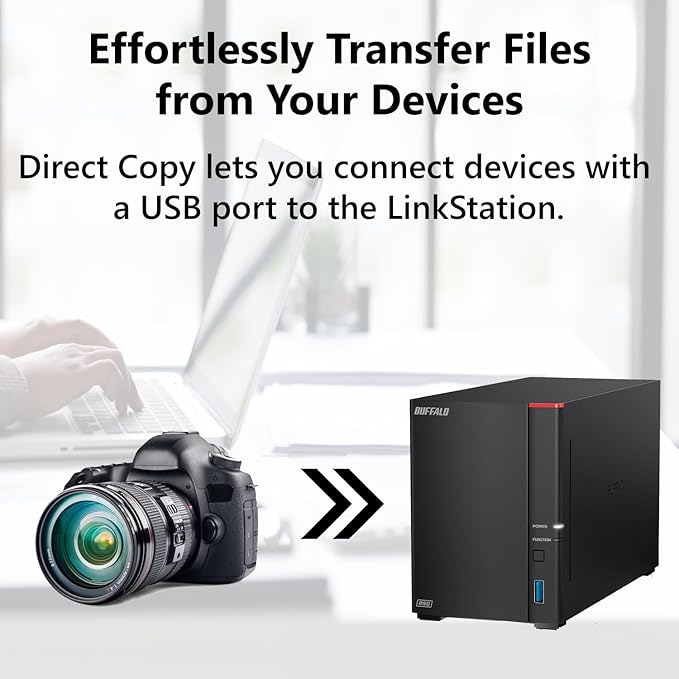 BUFFALO LinkStation 720 4TB 2-Bay Home Office Private Cloud Data Storage with Hard Drives Included/Computer Network Attached Storage/NAS Storage/Network Storage/Media Server/File Server