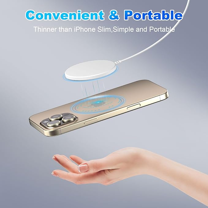 Magnetic Wireless Charger iPhone,Wireless Mag Safe Charger Magnetics Charger Pad USB C Charging Block and 10FT Mag-Safe Magnetic Chargers for iPhone 17 Pro Max/17 Air/16/15/14 Pro,AirPods Pro 3