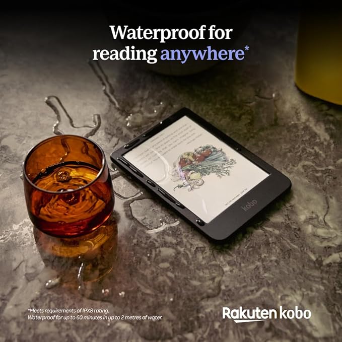 Kobo Clara Colour | Colour eReader | 6” Glare-Free Colour E Ink Kaleido™ 3 Display | Dark Mode Option | Waterproof | Audiobooks | 16GB of Storage | Black