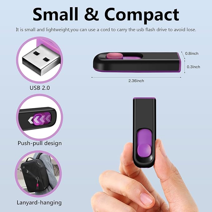 10 Pack 16GB USB Flash Drive, USB 2.0 Memory Stick Thumb Drive Pen Drives Jump Drive for Data Storage Multiple Colors