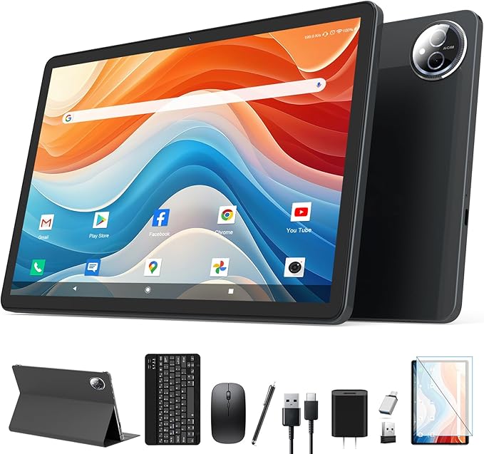 Android 14 Tablet 2025 Latest 11 Inch Tablets, 128GB+16(8+8 Expand)GB/512GB Expandable, Dual 4G Cellular with Octa-Core Processor, 2 in 1 Tablet with Keyboard, 21MP Camera/8000mAh Battery/GPS/5G WiFi