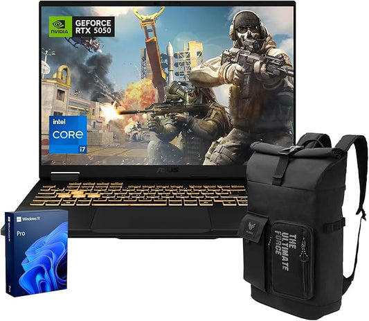 ASUS TUF F16 RTX 5050 Pro Gaming Laptop, Intel i7-14650HX, NVIDIA RTX 5050, RGB Backlit KB, MUX Switch with NVIDIA Advanced Optimus, 64GB DDR5, 1TB SSD, Bundle TUF Gaming VP4700 Backpack