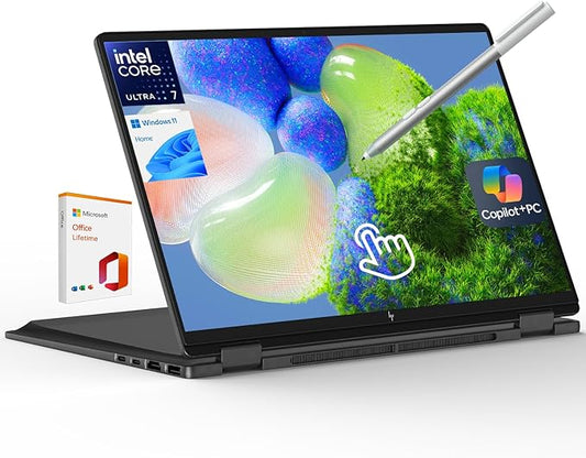 HP OmniBook X Flip 16 2-in-1 Laptop: 16" FHD+ Touchscreen, Intel Core Ultra 7, 16GB RAM, 2TB SSD, w/Pen & Lifetime Office - Copilot+ AI PC, Windows 11