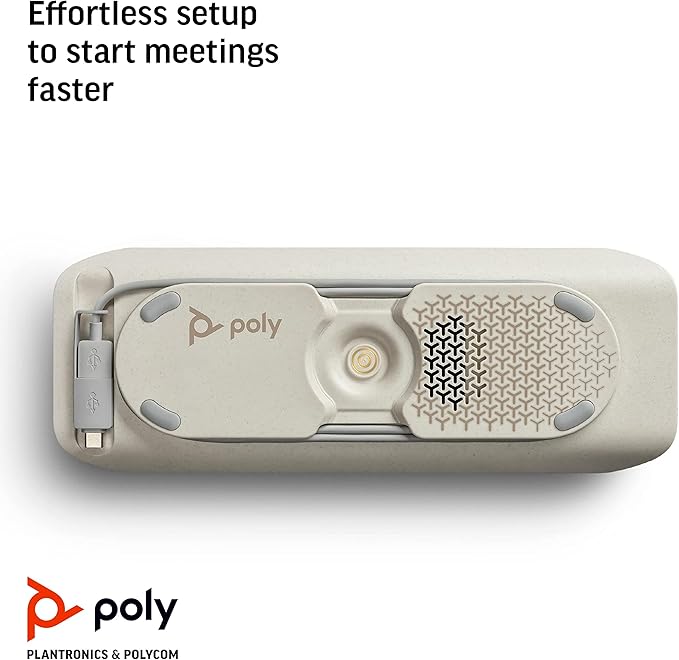 Poly - Sync 40 Smart Speakerphone (Plantronics) - Flexible Work Spaces - Connect to PC/Mac via Combined USB-A/USB-C Cable and Smartphones via Bluetooth - Works with Teams, Zoom & more,Black