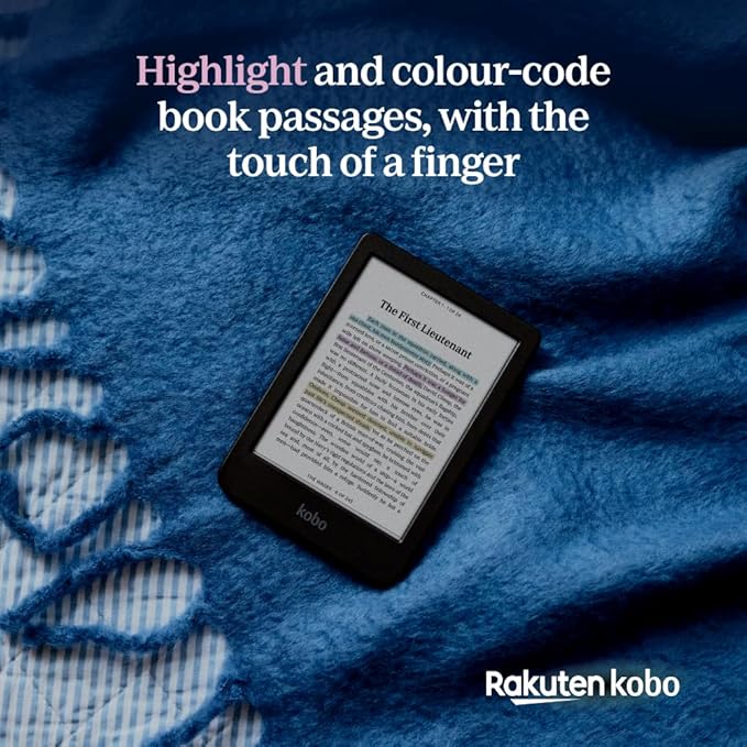 Kobo Clara Colour | Colour eReader | 6” Glare-Free Colour E Ink Kaleido™ 3 Display | Dark Mode Option | Waterproof | Audiobooks | 16GB of Storage | Black
