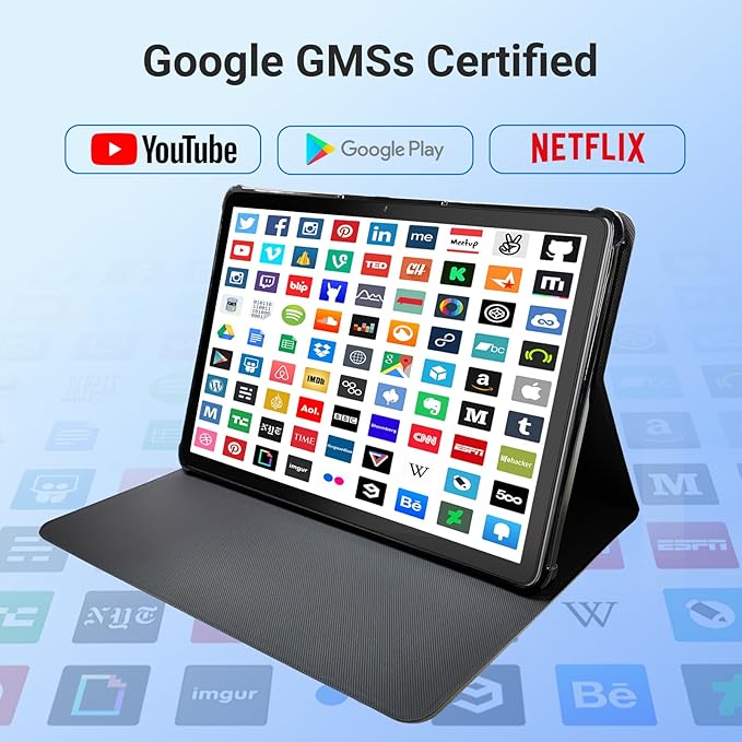 Digliand 11 Inch Android Tablet, 12GB RAM 128GB ROM, 8-Core, 7000mAh 8-Hour HD Tablet, Split Screen & Screen Mirroring, Dual Camera, Android 14 (Gray)