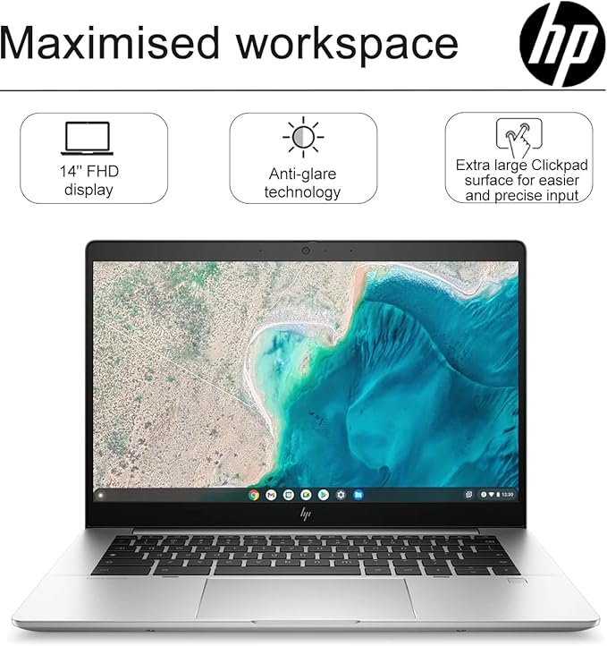 HP Elite C640 G3 Chromebook Plus Enterprise 14 Laptop (14" FHD, Intel i5-1245U vPro, 8GB RAM, 512GB SSD, 10-Core (>i7-1165G7)) for Business, College, Backlit, Fingerprint, 2x Thunderbolt 4, Chrome OS