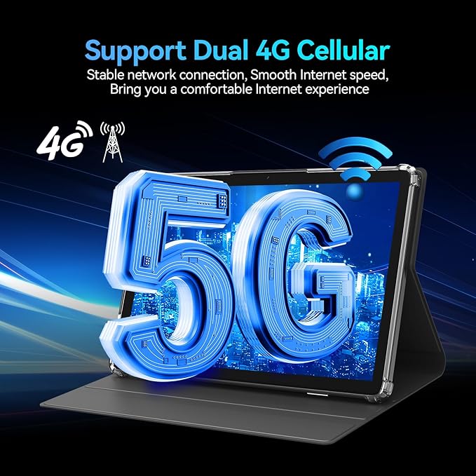 Android 14 Tablet 2025 Latest 11 Inch Tablets, 128GB+16(8+8 Expand)GB/512GB Expandable, Dual 4G Cellular with Octa-Core Processor, 2 in 1 Tablet with Keyboard, 21MP Camera/8000mAh Battery/GPS/5G WiFi