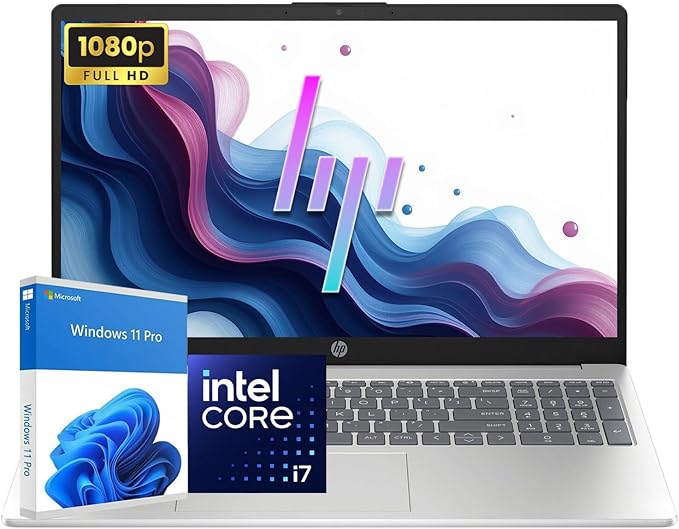 HP Laptop 15 | Intel i7-1255U 10-Core Processor | 64GB DDR4 RAM | 1TB PCIe SSD | 15.6" FHD 1080p Display | Windows 11 Pro | Thin Notebook with Ultrabook-Level Performance for Work & Study