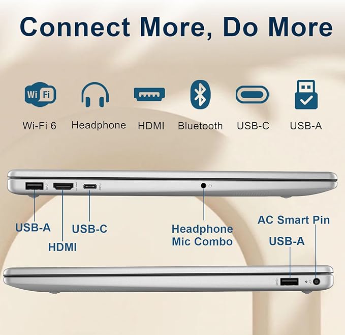 HP Laptop 15 | Intel i7-1255U 10-Core Processor | 64GB DDR4 RAM | 1TB PCIe SSD | 15.6" FHD 1080p Display | Windows 11 Pro | Thin Notebook with Ultrabook-Level Performance for Work & Study