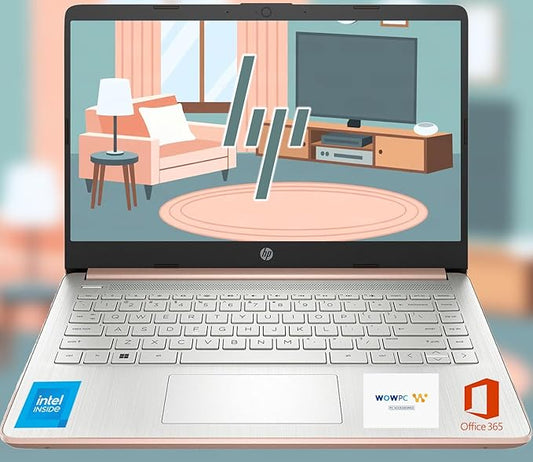 HP Ultrabook, Intel CPU, 32GB RAM, 1.6TB Storage (128GB OnBoard w/ 512GB Portable Drive + 1TB OneDrive), Up to 12 Hours Battery Life, Windows 11 Pro, Rose Gold, w/WOWPC 3-in-1 Bundle