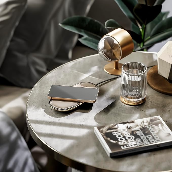 Lunar Artefacts Wireless Charger Solar Sahara Sand Plated Brass