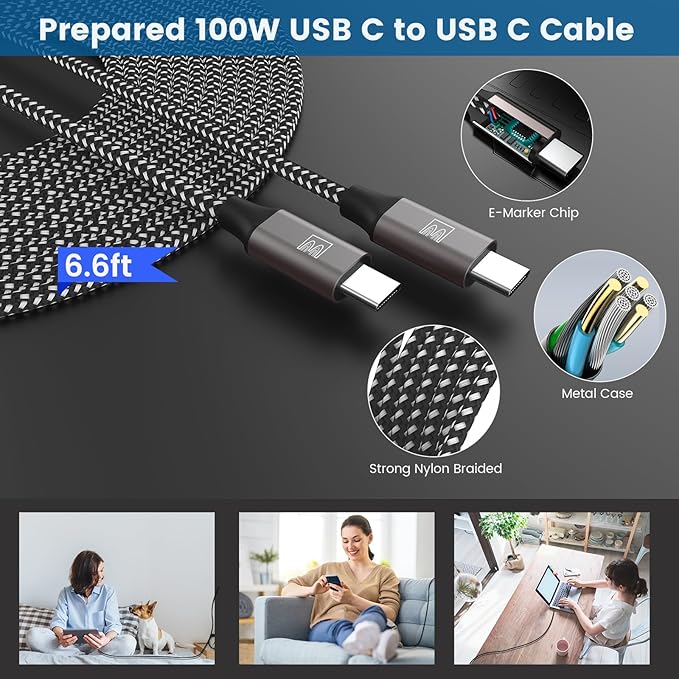 45W USB-C Charger, 2-Pack 45 Watt Super Fast Charger Type C PPS Wall/Car Charger for Galaxy S24 Ultra/S24+/S23 Ultra/S23+/S23/S22 Ultra/Note 10+, Tab S9 (6.6FT+3.3FT 5A Type C Cable)