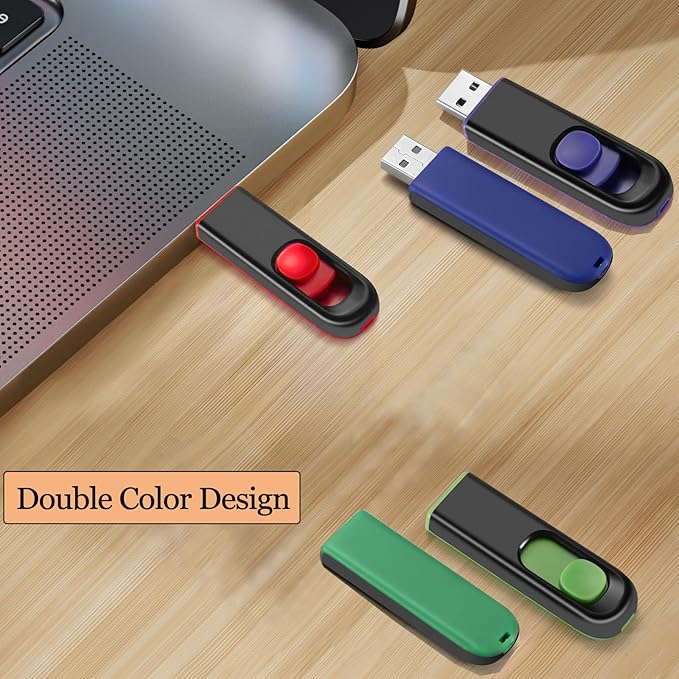 10 Pack 32GB USB Flash Drive, USB 2.0 Memory Stick Thumb Drive Pen Drives Jump Drive for Data Storage Multiple Color