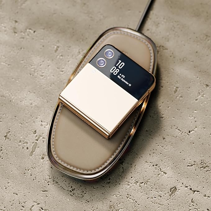 Lunar Artefacts Wireless Charger Solar Sahara Sand Plated Brass