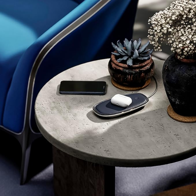 Lunar Artefacts Wireless Charger Lunar Midnight Blue Chrome Plated Brass