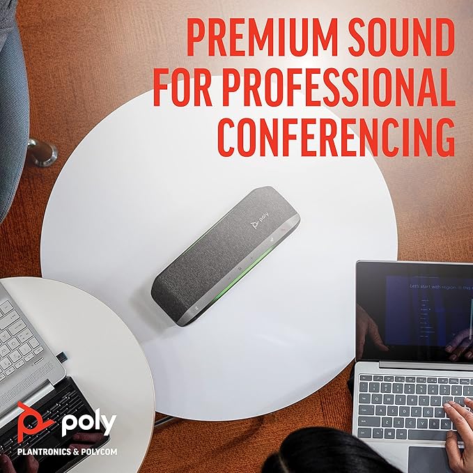 Poly - Sync 40 Smart Speakerphone (Plantronics) - Flexible Work Spaces - Connect to PC/Mac via Combined USB-A/USB-C Cable and Smartphones via Bluetooth - Works with Teams, Zoom & more,Black